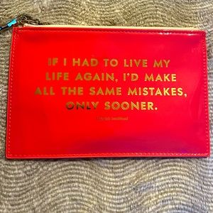 Gold dots pencil pouch with talllah quote